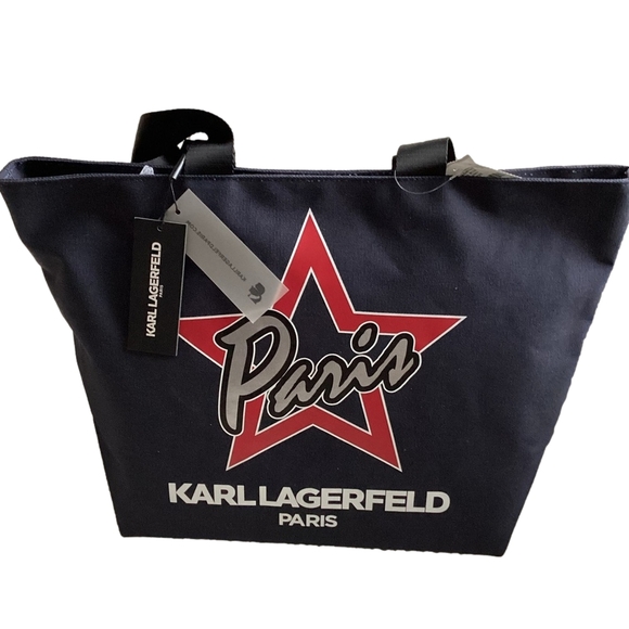 Karl Lagerfeld “Kristen Paris Star  ” Canvas Tote, NWT - Picture 4 of 10